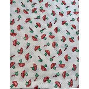 Vintage Spring Mills Frog Umbrella Fabric White Red Polka Dot Novelty 3‎ Yards
